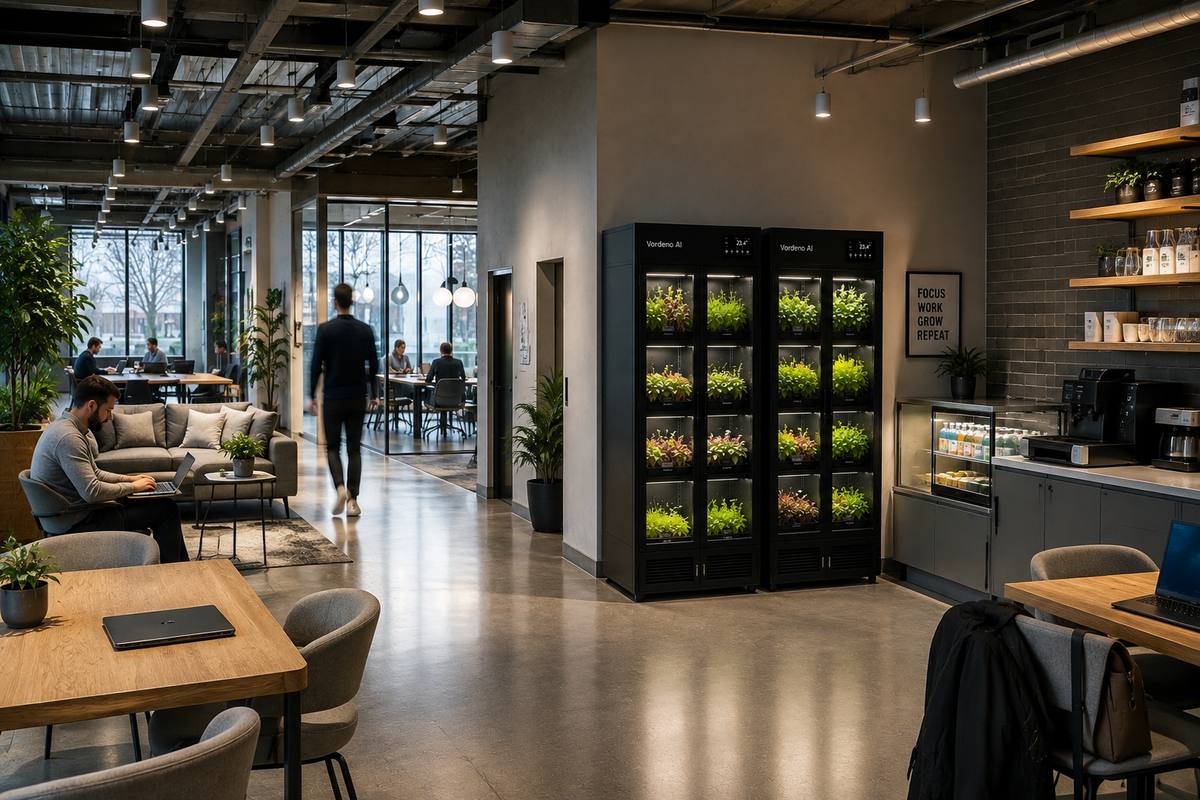 Vordeno AI farm in a coworking space